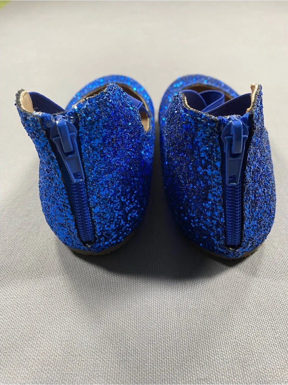 A Bear Co Girls' Sparkling Royal Blue Dress Flats with Crisscross Elastic Straps